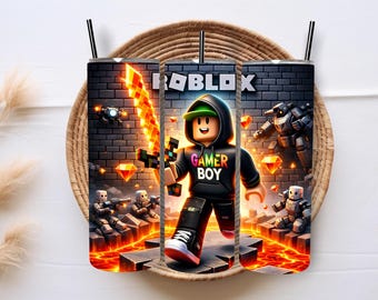 Gamer Boy Tumbler Wrap, Roblox Sublimation PNG (Digital Download)