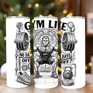 Gym Life Tumbler Wrap Design: Fitness Fashion Guy PNG (Digital Download 20oz Tumbler