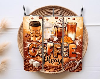 Coffee Tumbler Wrap Bundle, Quotes, 20 oz Skinny Tumbler PNG (Digital Download)