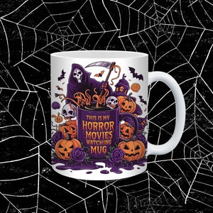Halloween Horror Movie Mug Wrap: Spooky Mug Design (Digital Download)