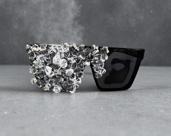 レディー・ガガ ザ・フェイム クリスタルサングラス、きらびやかなフェスティバル＆コンサート用サングラス：アイコン