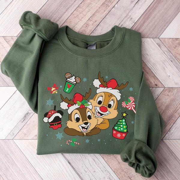 Chip And Dale Christmas Shirt, Disney Christmas Couple Shirt, Cute Gift For Girlfriend Shirt, Christmas Disney Vacation Shirt, Couple Tee