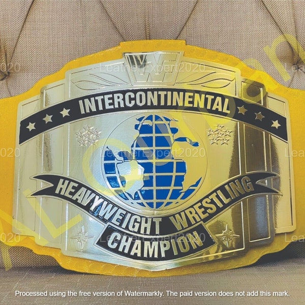 Intercontinental Heavyweight Championship Replica Title Belt: Yellow Strap, 2mm