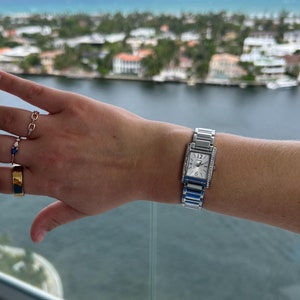 Dainty 2000 silver Pulsar watch | NOT working | crystal embellishments | great everyday watch or gift