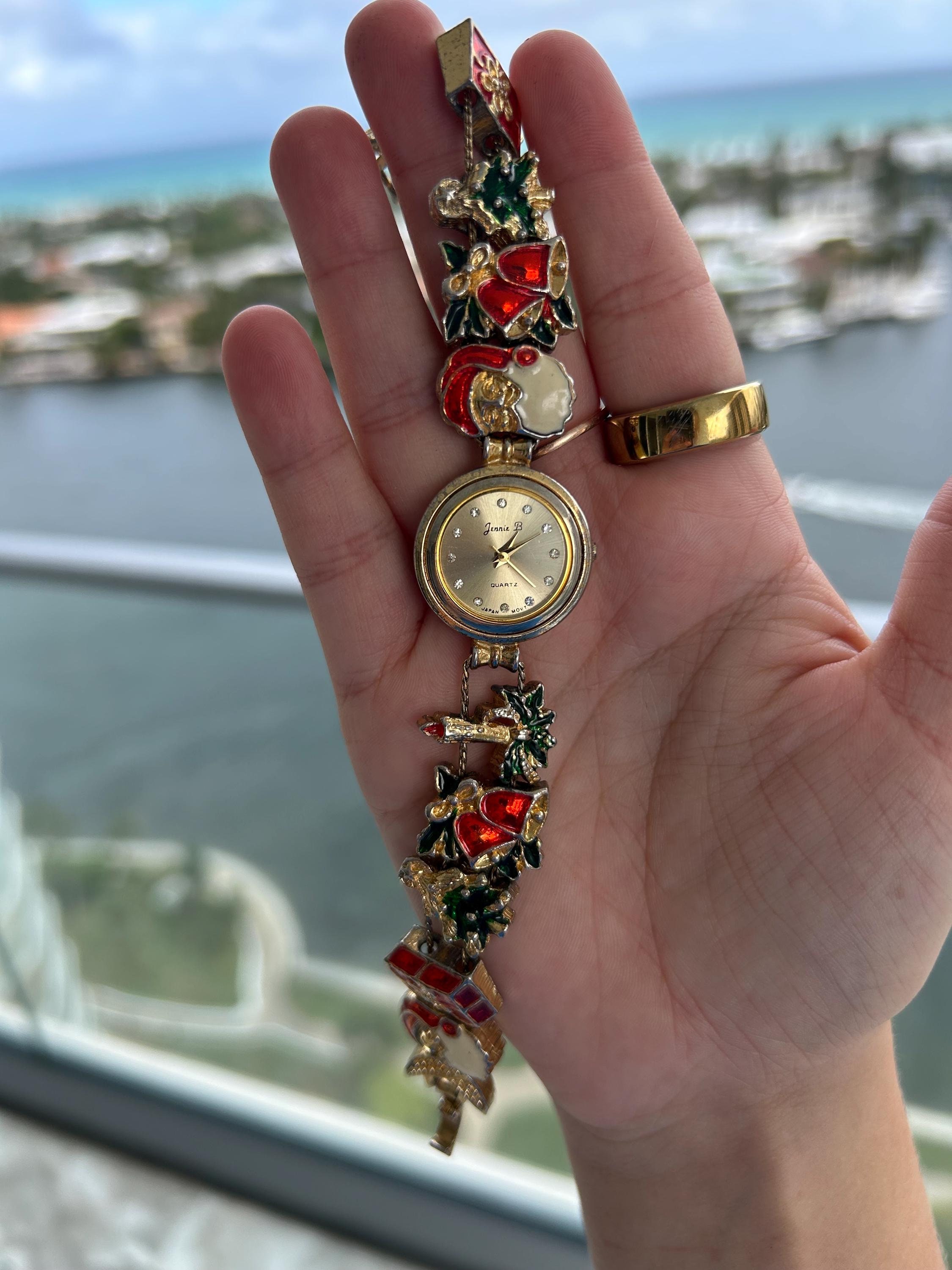 Vintage 1990s Jennie B Christmas Watch Gold NOT Working