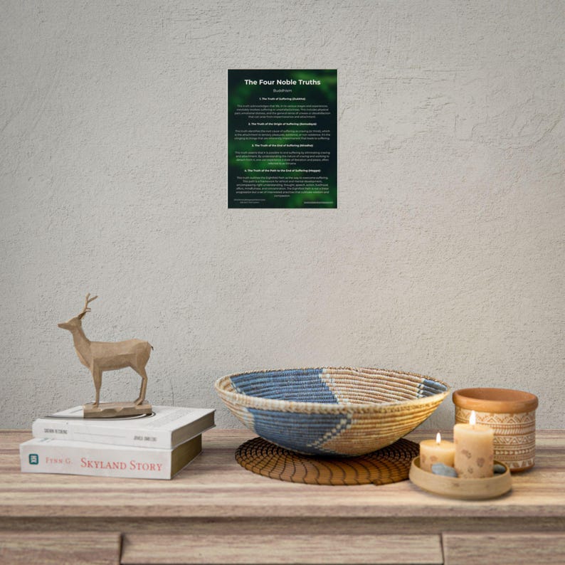 Four Noble Truths Poster | Buddhist Wall Art | Buddha Teaching | Dharma ...