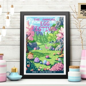 The Annual Egg Festival, Stardew Valley Event Poster, Stardew Valley Inspired Pixel Art, Easter Egg, Video Game Art, Physical Poster