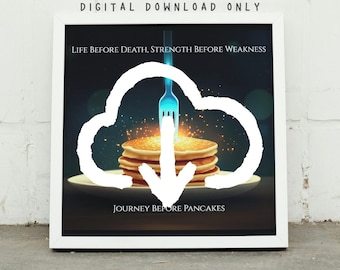 Journey Before Pancakes Wall Art, Horizontal Decor Print, Office Quote Sign, Dorm Room Artwork, Cosmere Literary Gift, Digital Download