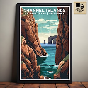 Channel Islands National Park, California National Park Posters, Camping and Hiking gift, Minimalist, Vintage Style Print, Physical Poster