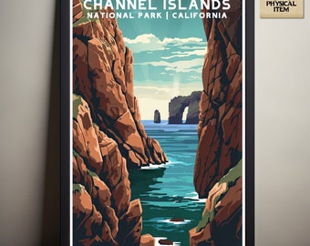 Channel Islands National Park, California National Park Posters, Camping and Hiking gift, Minimalist, Vintage Style Print, Physical Poster