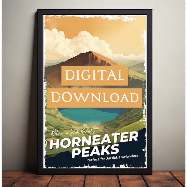 Horneater Peaks Travel Poster, Brandon Sanderson's Stormlight Archive / Cosmere, Jah Kaved, Digital Download