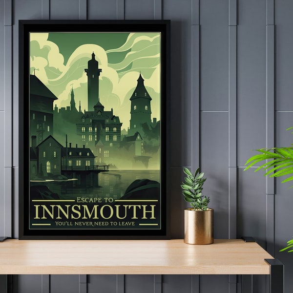 Innsmouth (Call of Cthulhu) Travel Poster, Physical Poster, HP Lovecraft, Lovecraftian Horror Poster, Shadow over Innsmouth