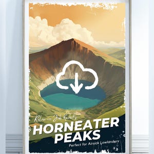 Póster de viaje de Horneater Peaks, archivo de las tormentas de Brandon Sanderson/Cosmere, Jah Kaved, descarga digital