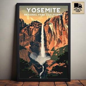 Yosemite-Nationalpark, Kalifornien-Nationalpark-Poster, Camping- und Wandergeschenk, minimalistisch, Vintage-Stil-Druck, physisches Poster