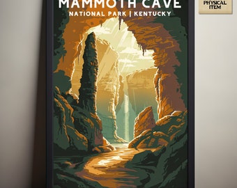 Parque Nacional Mammoth Cave, Carteles del Parque Nacional de Kentucky, Regalo de camping y senderismo, Minimalista, Impresión de estilo vintage, Póster físico