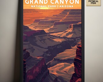 Grand Canyon National Park, Arizona National Park Posters, kampeer- en wandelcadeau, minimalistisch, vintage stijl print, fysieke poster