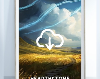 Hearthstone National Park Poster, Fantasy Wall Art Print, Magic Home Decor, Nature Landscape, Cosmere Outdoor Scenery, Digital Download