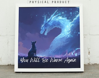 Dog and Dragon Poster, You Will be Warm Again, Stormlight Archive Wall Art, Matte Print, Home Decor, Gift for Book Lover, Fantasy Art
