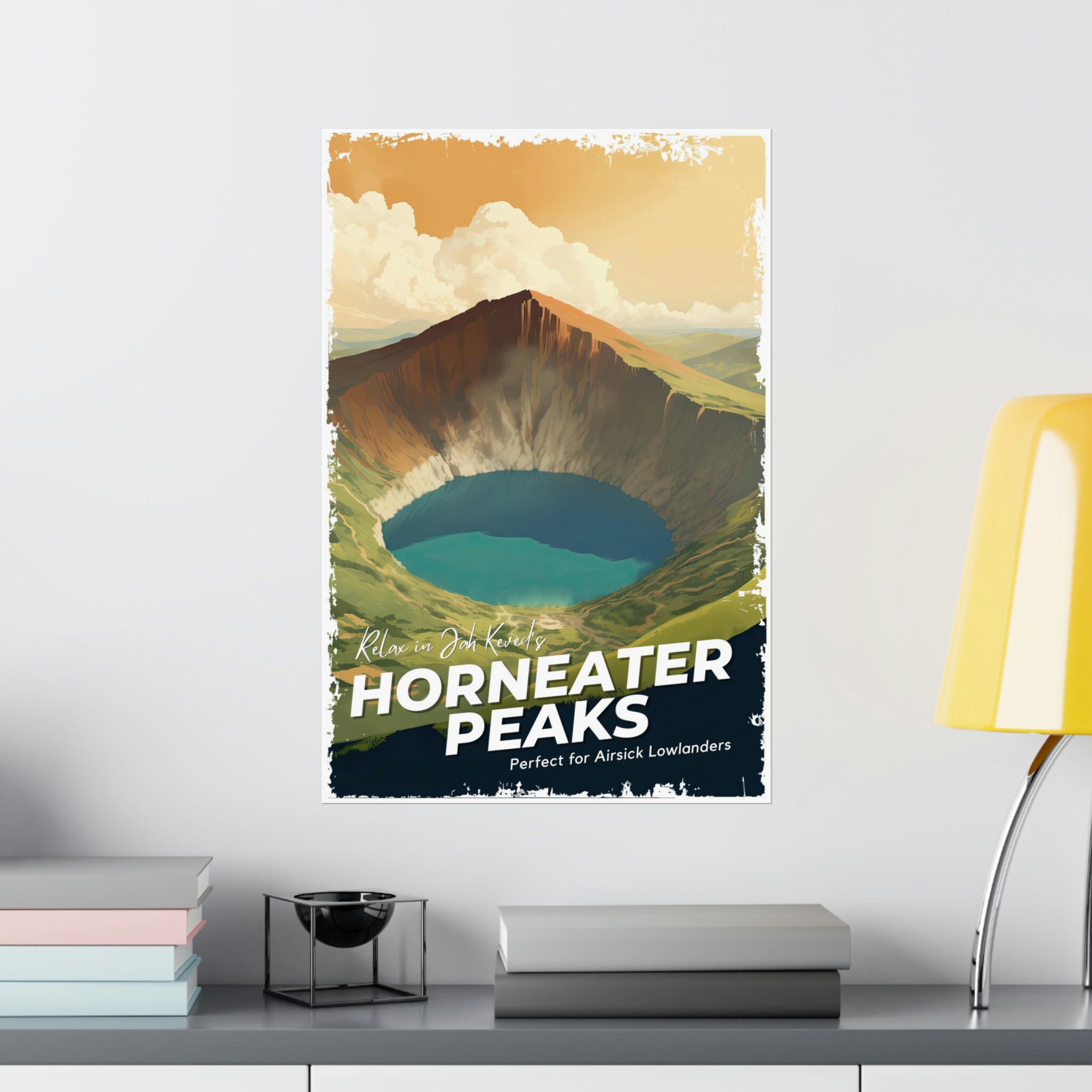 Horneater Peaks Travel Poster, Brandon Sanderson's Stormlight