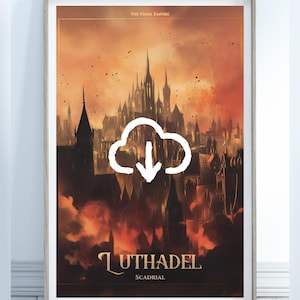 Luthadel Victorian City Landscape Wall Art Print, The Final Empire Decor, Matte Poster, Poster Print, Digital Download