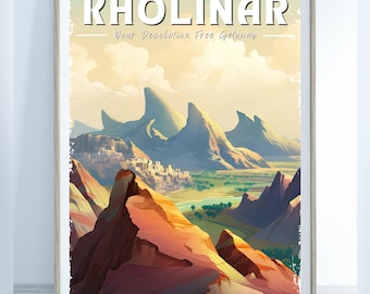 Póster de viaje de Kholinar, Ancient Dawncity, Alethi Capital, Archivo de las Tormentas de Brandon Sanderson/Cosmere, póster físico, varios tamaños.