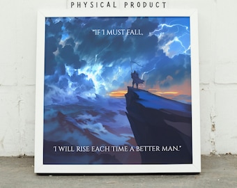 If I Must Fall...Motivational Cosmere Matte Poster, Inspirational Wall Art, Horizontal Decor Print, Office Quote Sign, Dorm Room Artwork