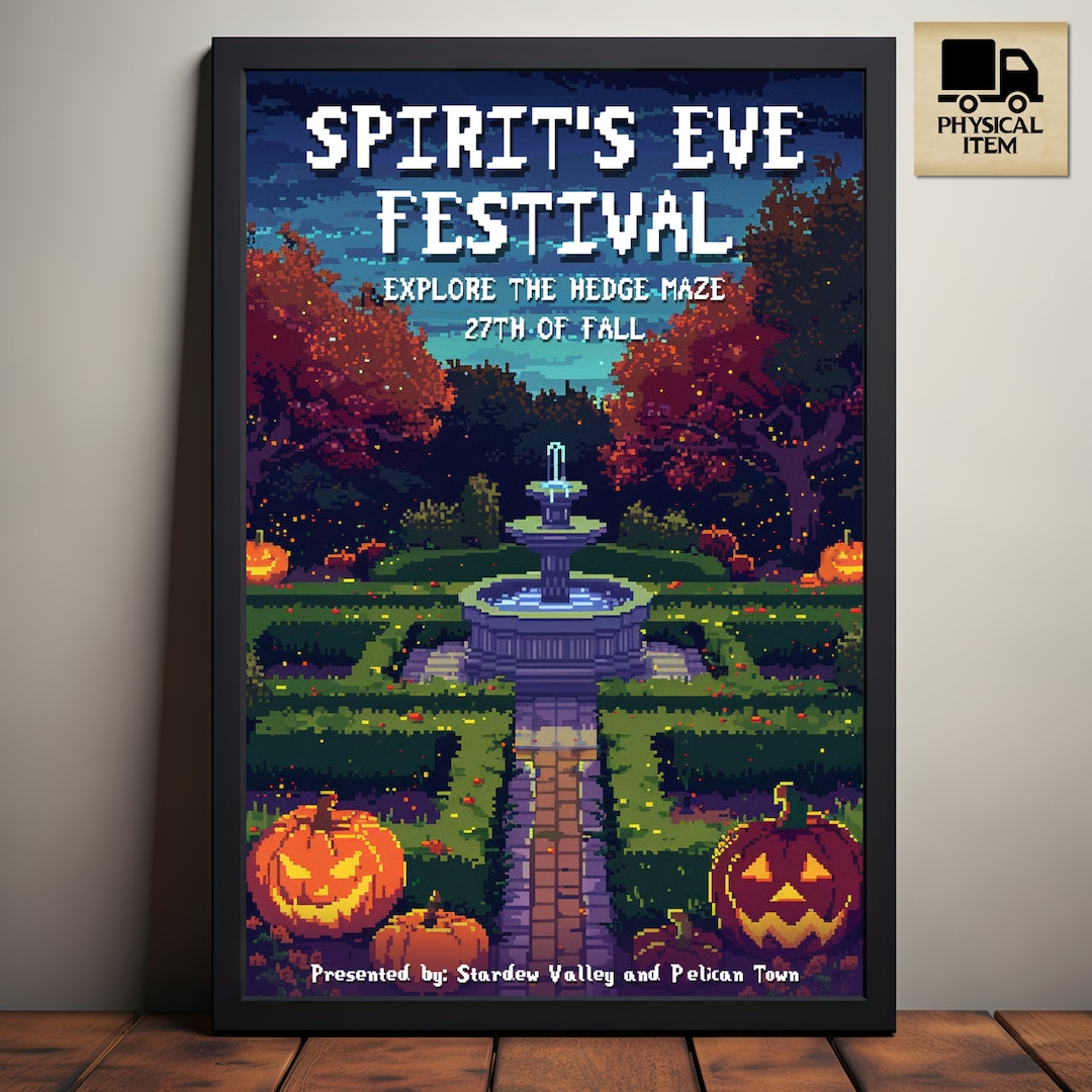 Spirit's Eve Festival, Halloween Fall Event Poster, Stardew Valley