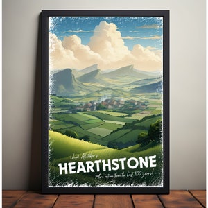 Hearthstone Travel Poster, Brandon Sanderson's Stormlight Archive / Cosmere, physical poster, various sizes