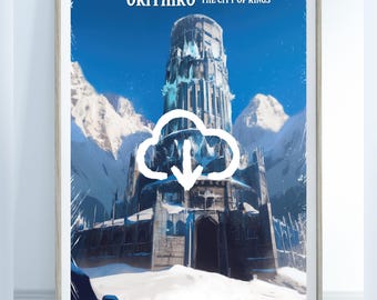 Urithiru Travel Poster, The City of Kings, Fantasy Concept Art, Bookish Gift, The Way of Kings, Stormlight Archive, SLA, Digital Download