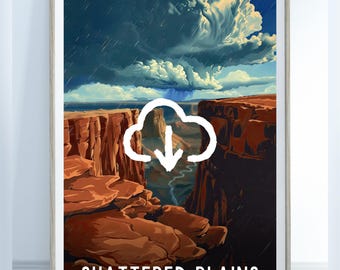 Shattered Plains National Park Poster, Printable Wall Art, Home Decor, Nature Landscape, Gift for Cosmere Fan, Digital Download
