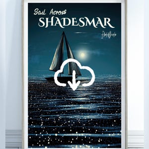 Navega a través de Shadesmar, Cartel de viajes de fantasía, Archivo Stormlight de Brandon Sanderson / Cosmere, Mar de pensamientos, Descarga digital