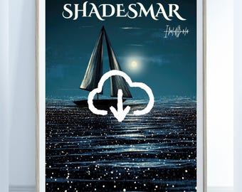 Sail Across Shadesmar, Fantasy Travel Poster, Brandon Sanderson&#39;s Stormlight Archive / Cosmere, Sea of Thoughts, Digital Download