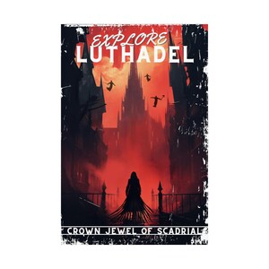Luthadel Travel Poster, Scadrial, Brandon Sanderson's Mistborn Book 