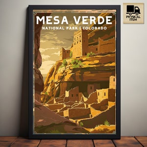Parque Nacional Mesa Verde, Cartazes do Parque Nacional do Colorado, presente para acampamento e caminhada, minimalista, impressão em estilo vintage, pôster físico