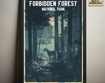 禁じられた森、国立公園の魔法使いのポスター、HP にインスパイアされ