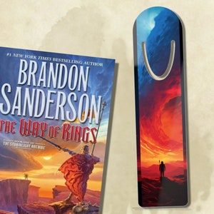 Stormlight Archive Aluminum Bookmark - The Way of Kings, Highstorm, Kaladin Standing on the Shattered Plain, Cosmere Inspired Fan Art