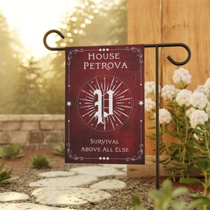 House Petrova House Banner, Vampire Fan Gift, Vampire Banner, Diares Banner, Halloween House Decor, Salvatore Art, Mystic, Gothic Yard Flag