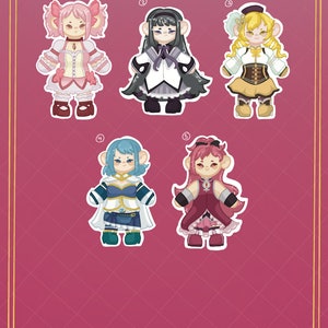 Madoka Magica - Chibi waterproof vinyl holographic stickers
