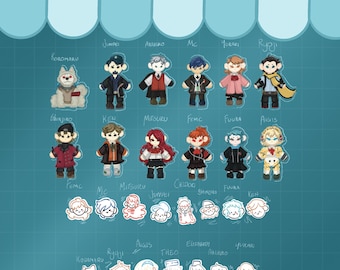 Persona 3 - cute & chibi waterproof holographic vinyl stickers