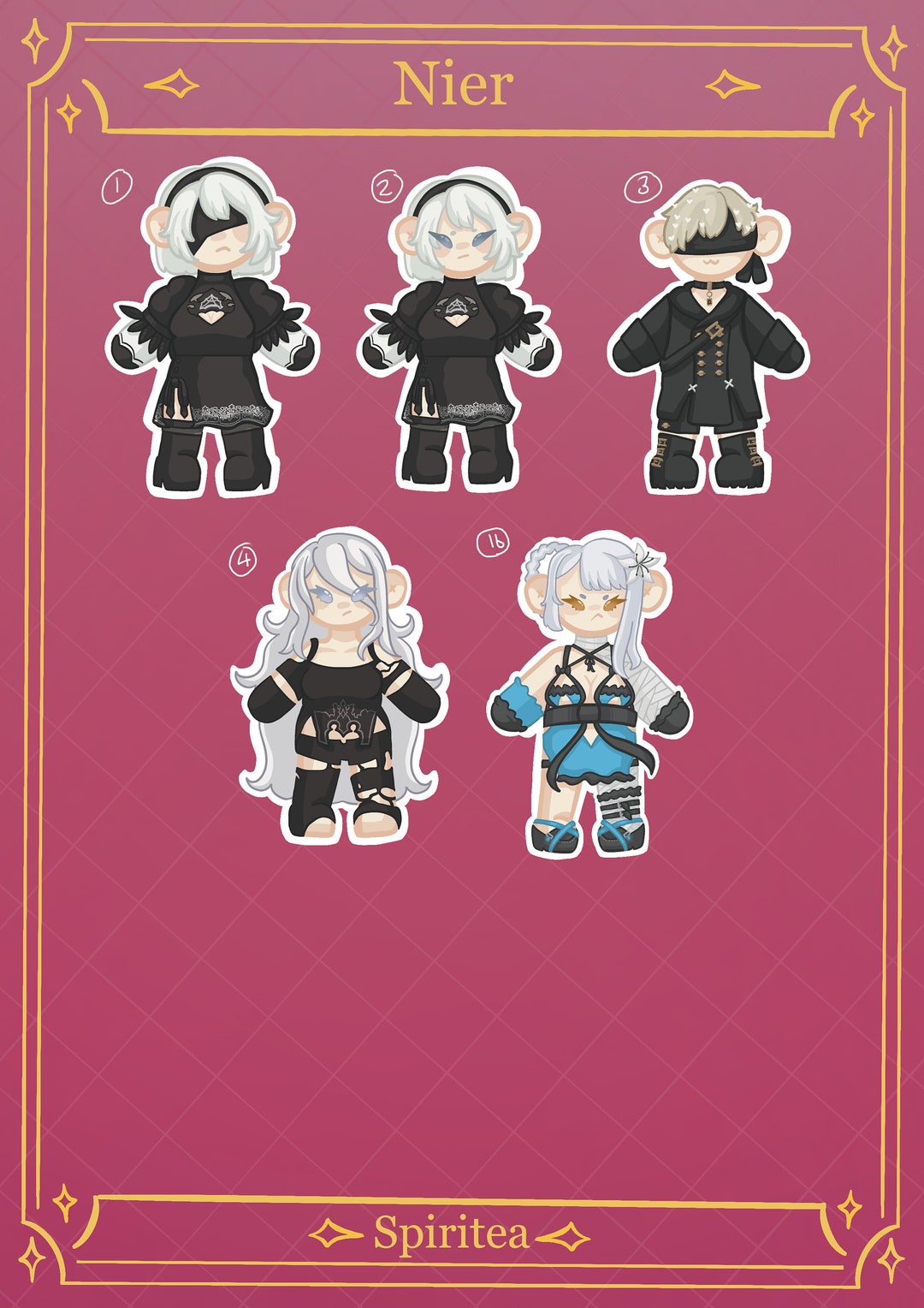 Nier Automata Nier Replicant Drakenguard Holographci Chibi Vinyl ...