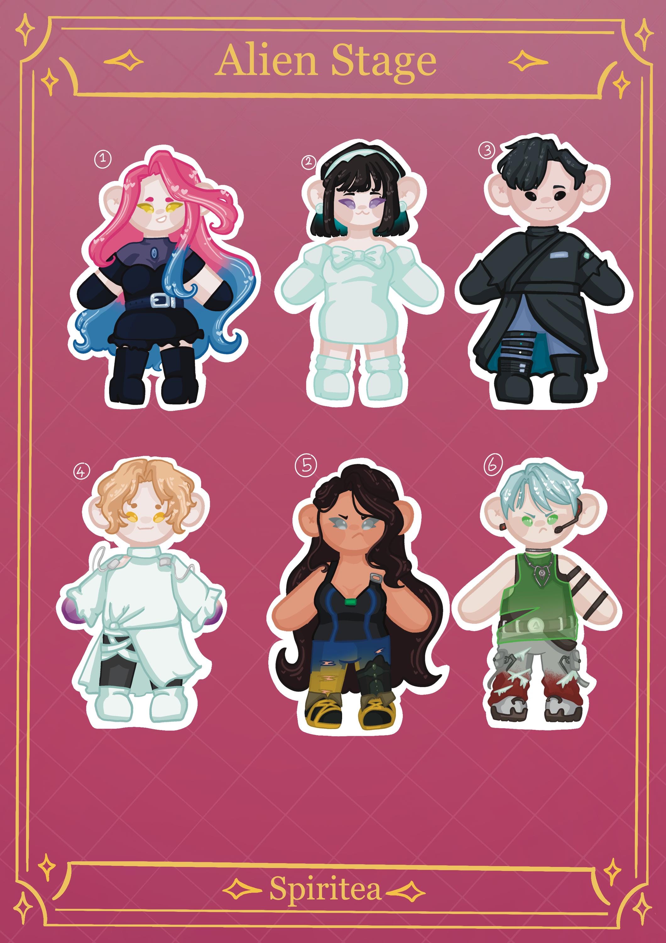 Alien Stage | Chibi Holographic Waterproof Vinyl Stickers - Etsy