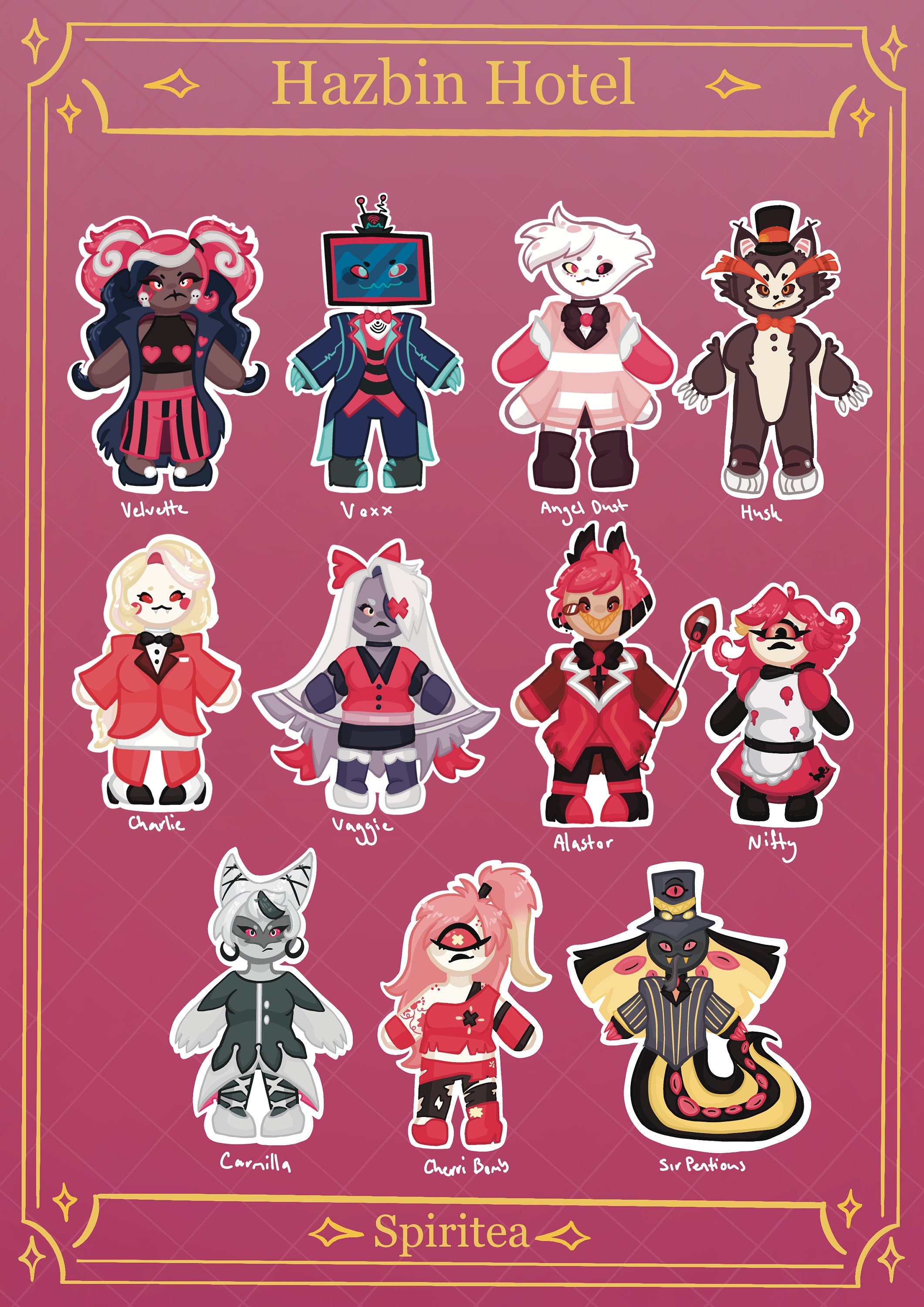 Hazbin Hotel Chibi - Holographic Waterproof Vinyl Stickers - Etsy