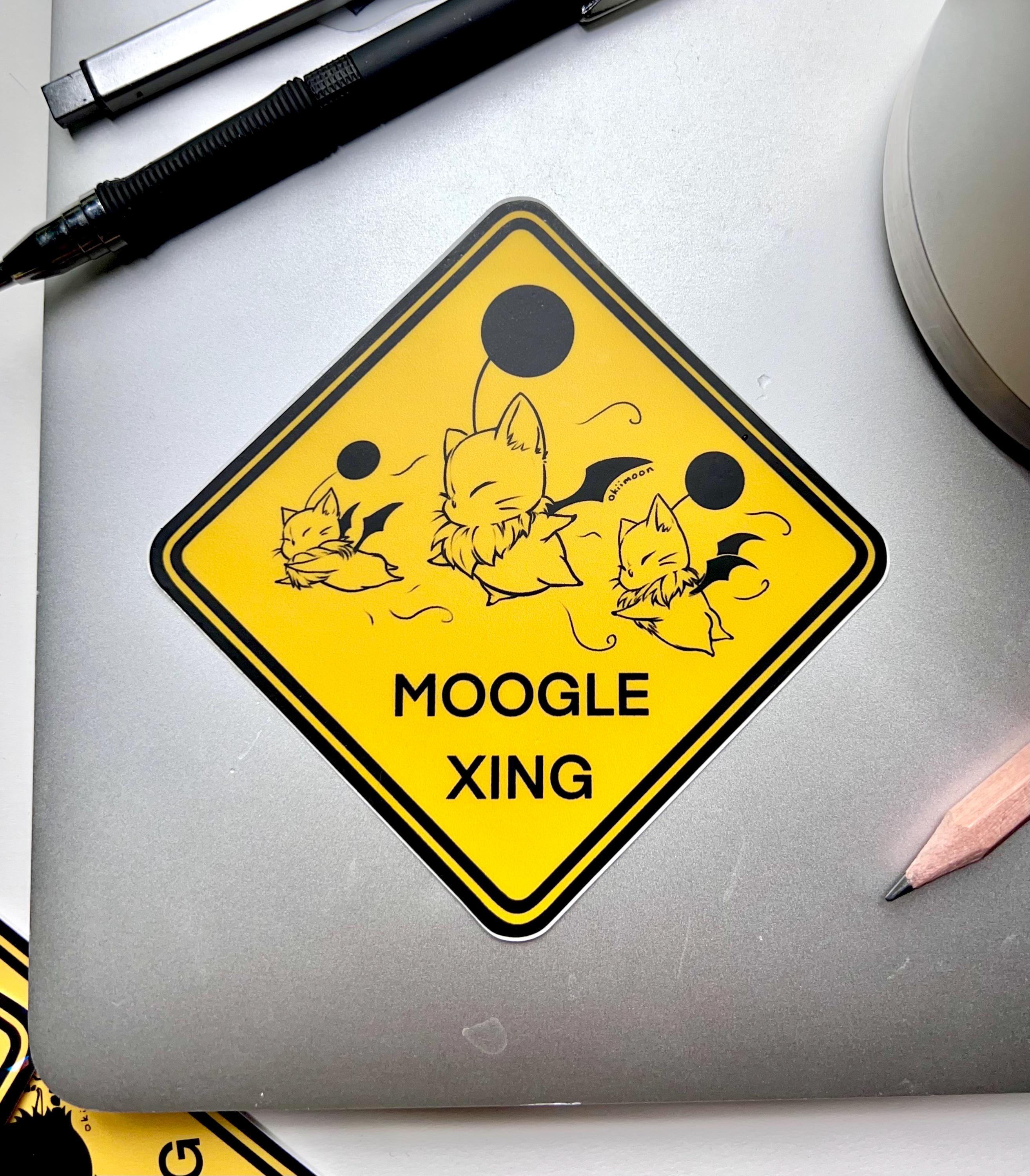 FFXIV Moogle X-ing Waterproof Vinyl Sticker | Final Fantasy 14
