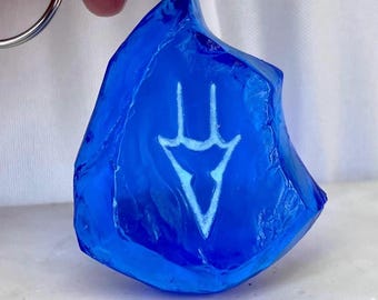 Llavero realista de piedra de trabajo con cristal de alma de dragón de FFXIV