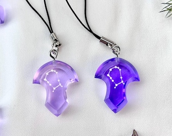 Mini llavero de cristal de la convocación hecho a mano con el dije de Emet-Selch Hades de FFXIV