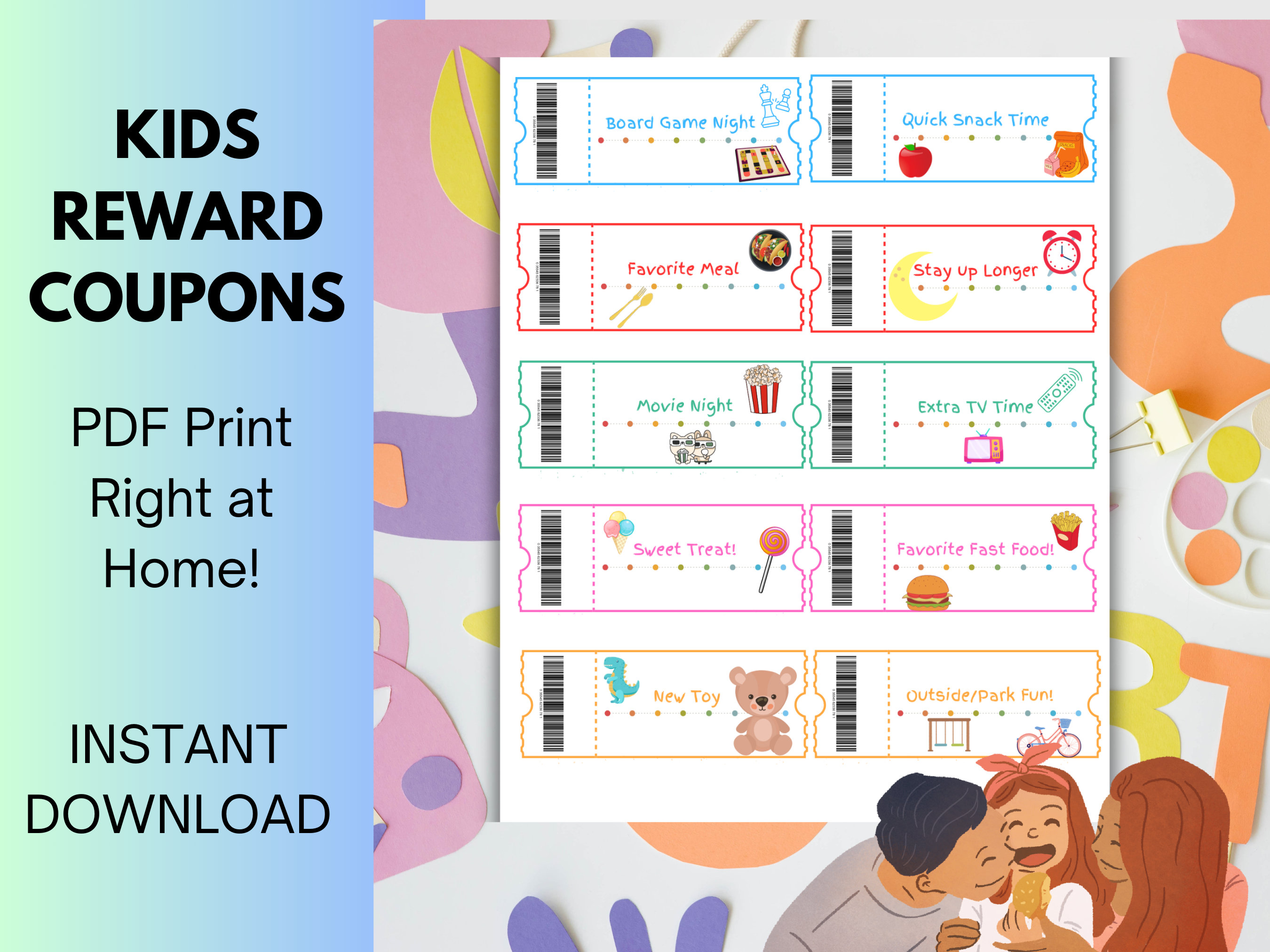 Kids Reward PRINTABLE Coupons Reward Coupon Book Birthday Etsy