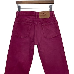 Vintage 90s Levi&#39;s 501 Jeans: Pink Tapered Denim, W28