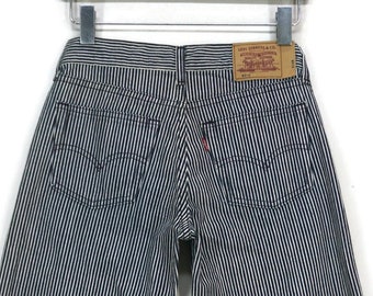 Levi's 310 Jeans Size 28 Vintage 90's Levis 310 Stripes Wide Leg Stripes Denim Jeans Made in Japan W28 L29