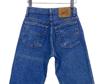 Levi's 610 Jeans Größe Taille 27 Vintage 90er Levis 610-0217 High Waisted Light Wash Denim Mom Jeans Distressed Jeans Hergestellt in den USA W27 L31,5