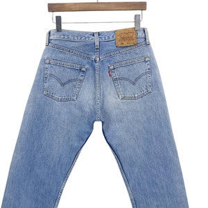 Vintage Levi&#39;s 501 Jeans: Y2K Light Wash Denim, Made in USA (W29 L29)